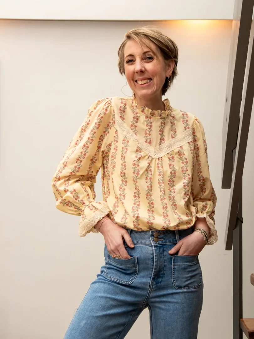 Chemise beige motifs LORNA – Image 6