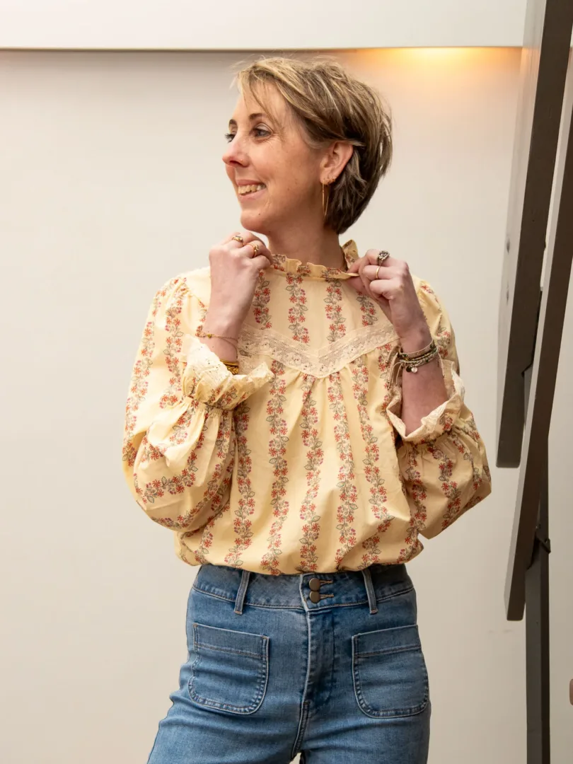 Chemise beige motifs LORNA