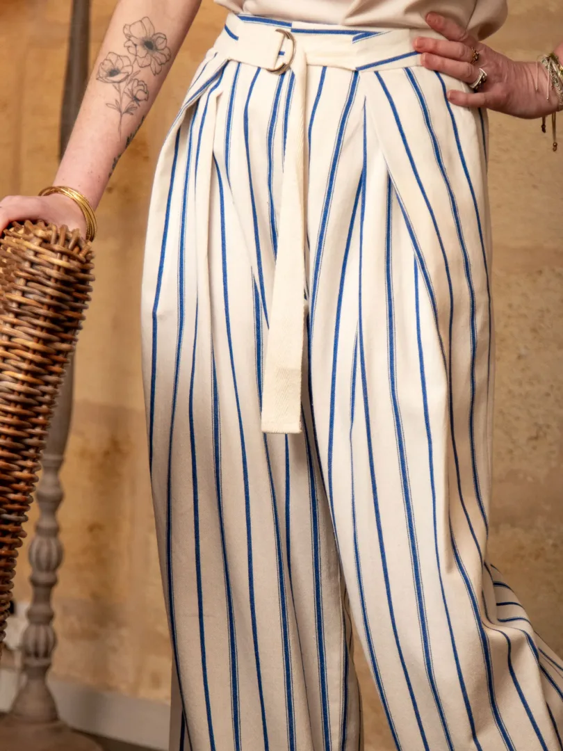 Jean rayé blanc bleu CASABLANCA – Image 4