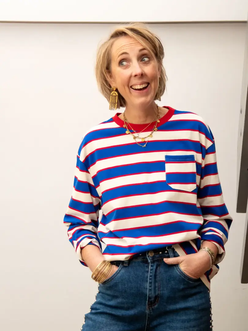 T-shirt rayure bleu blanc rouge LISA – Image 4