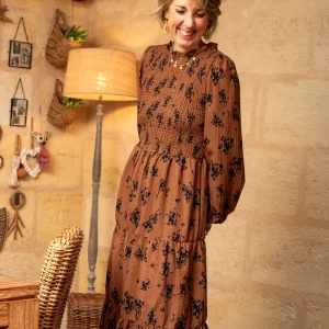 Robe marron TREFLE