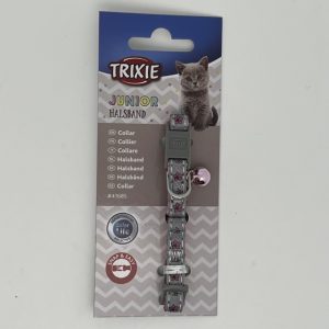 Collier chaton fleurs réfléchissant