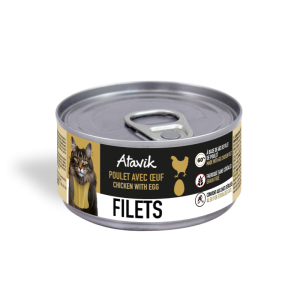 Filets pour chat Atavik 70g – Poulet avec oeuf