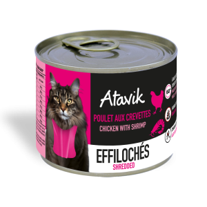 Effilochés pour chat Atavik Poulet crevettes 200g