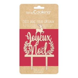 Cake topper en bois « Joyeux Noël » scraap cooking